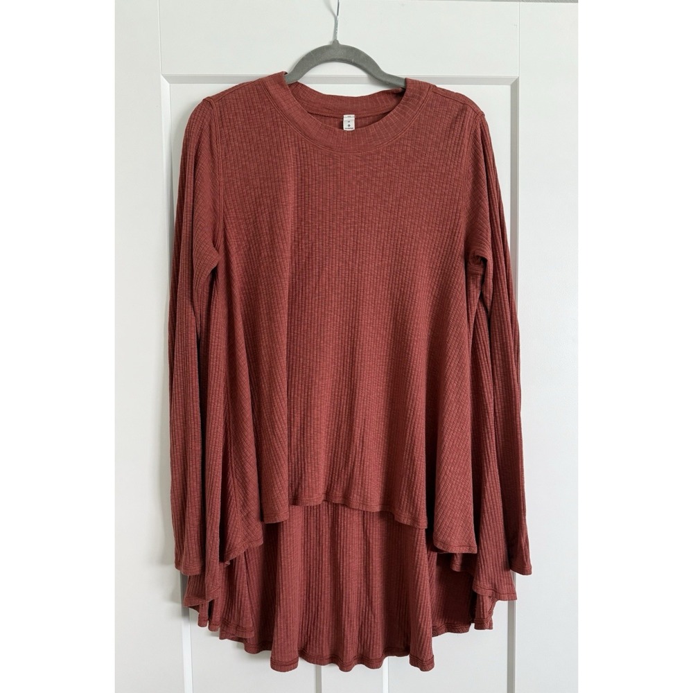 lululemon athletica Long Sleeve Waffle Knit Tunic Top - Rust